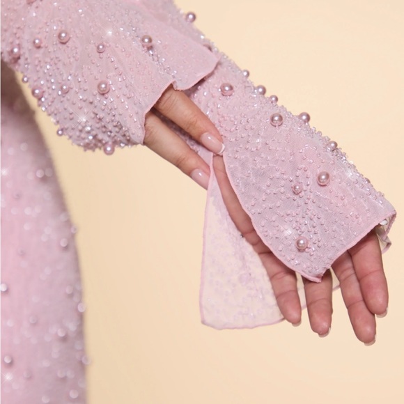 Oh Polly Soho Blush Embellished Mini Dress - Picture 4 of 10